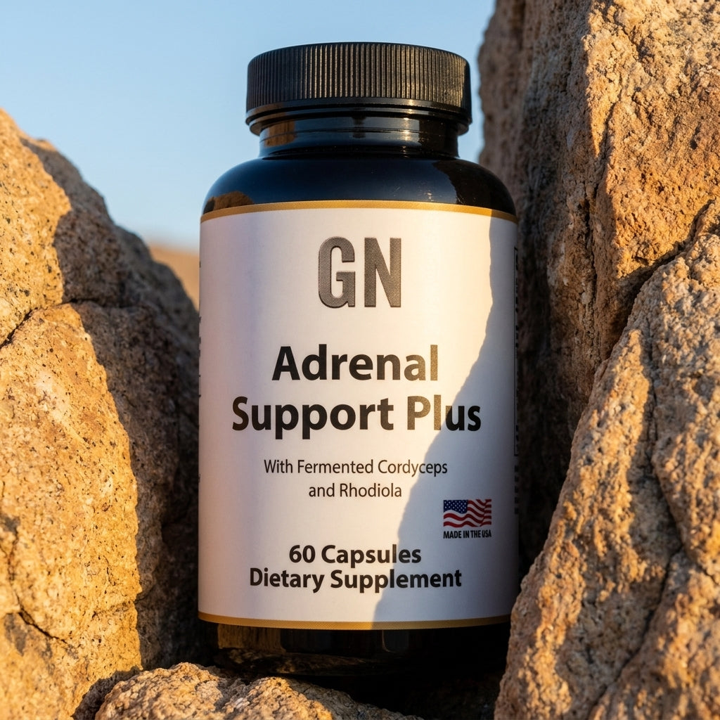 Adrenal Support Plus – 99.5% Purity | COA-Verified | GetGN | Use the selected product image as the exact product identity and material reference, not as a composition to copy.