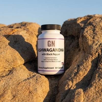 Ashwagandha Root Extract – 99.5% Purity | COA | GetGN | Use the selected product image as the exact product identity and material reference, not as a composition to copy.