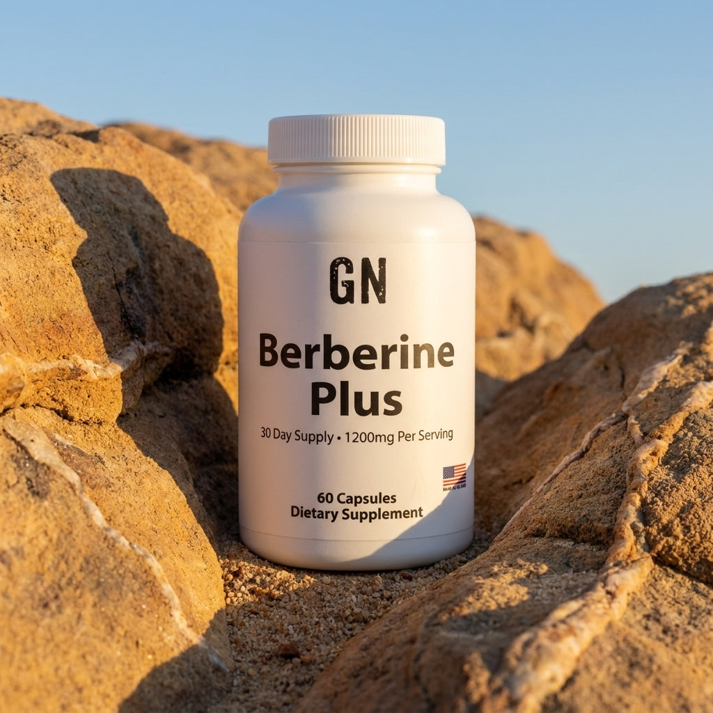 Berberine Plus – 99.5% Purity | COA-Verified | GetGN | Use the selected product image as the exact product identity and material reference, not as a composition to copy.