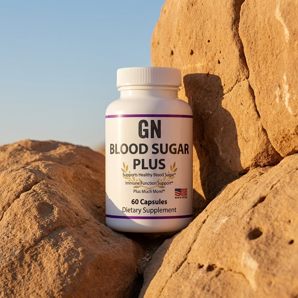 Blood Sugar Plus – 99.5% Purity | COA-Verified | GetGN | Use the selected product image as the exact product identity and material reference, not as a composition to copy.