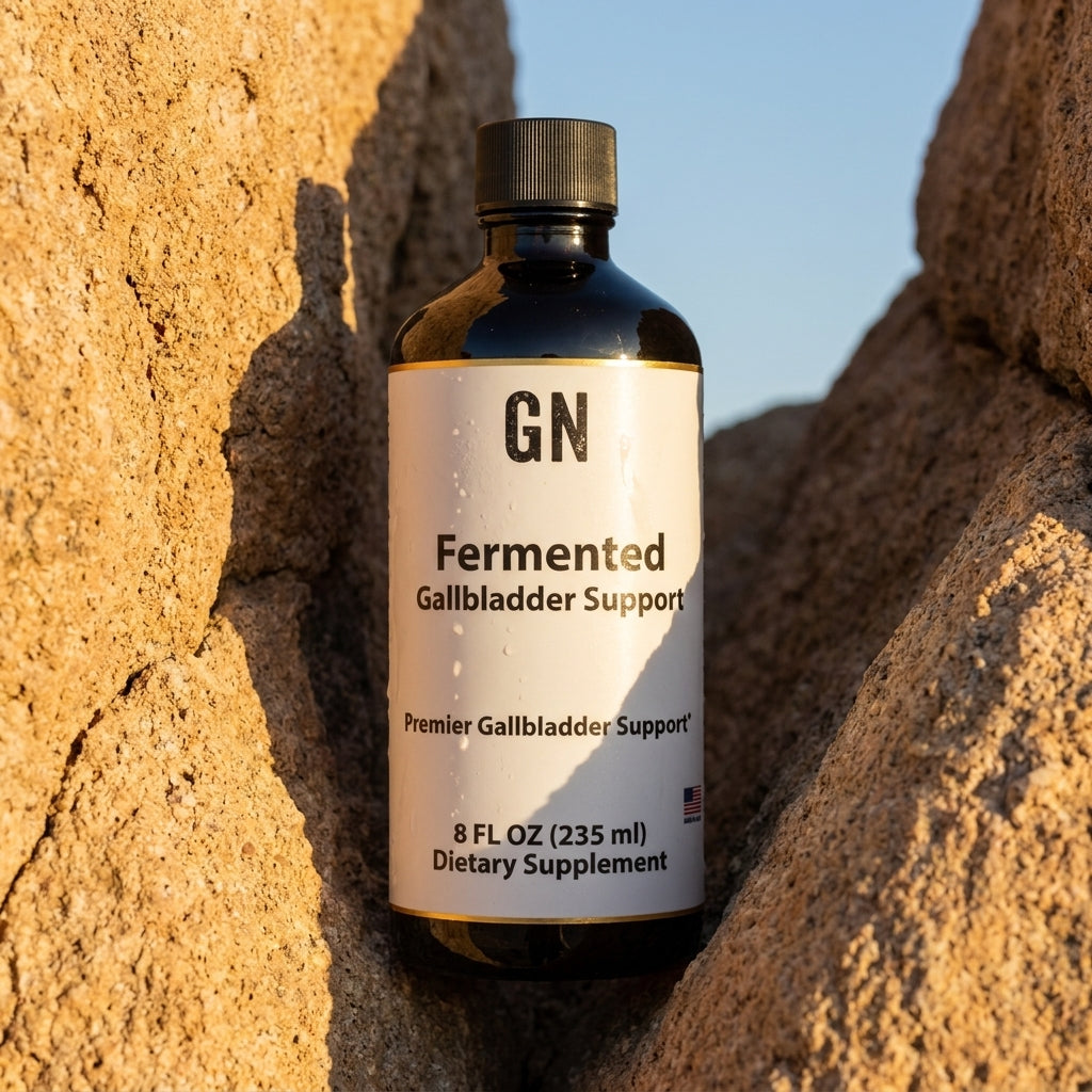 Fermented Gallbladder Support 8oz – COA-Verified | GetGN | Use the selected product image as the exact product identity and material reference, not as a composition to copy.