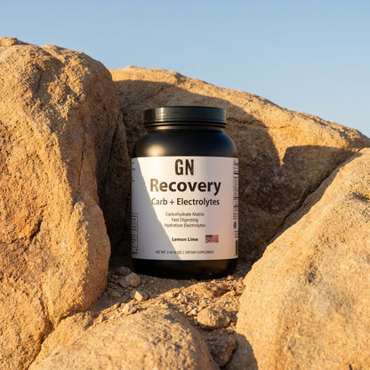 GN RECOVERY Carb + Electrolytes - Lemon Lime | GetGN | Use the selected product image as the exact product identity and material reference, not as a composition to copy.