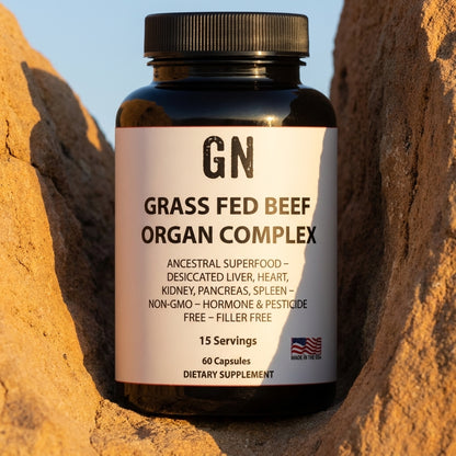 GRASS FED BEEF ORGAN COMPLEX – 99.5% Purity | GetGN | Use the selected product image as the exact product identity and material reference, not as a composition to copy.