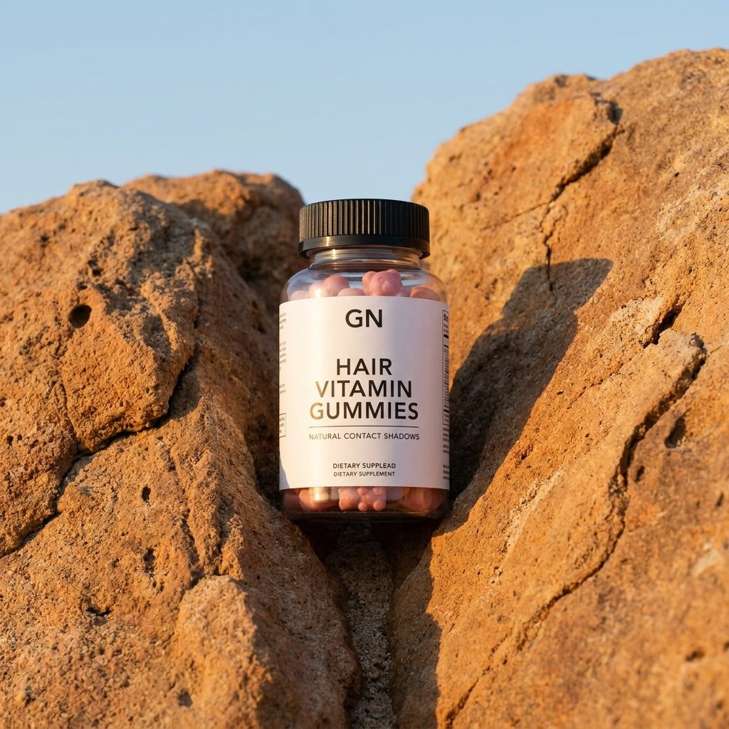 Hair Vitamin Gummies Biotin Blend – 99.5% Purity | GetGN | Use the selected product image as the exact product identity and material reference, not as a composition to copy.