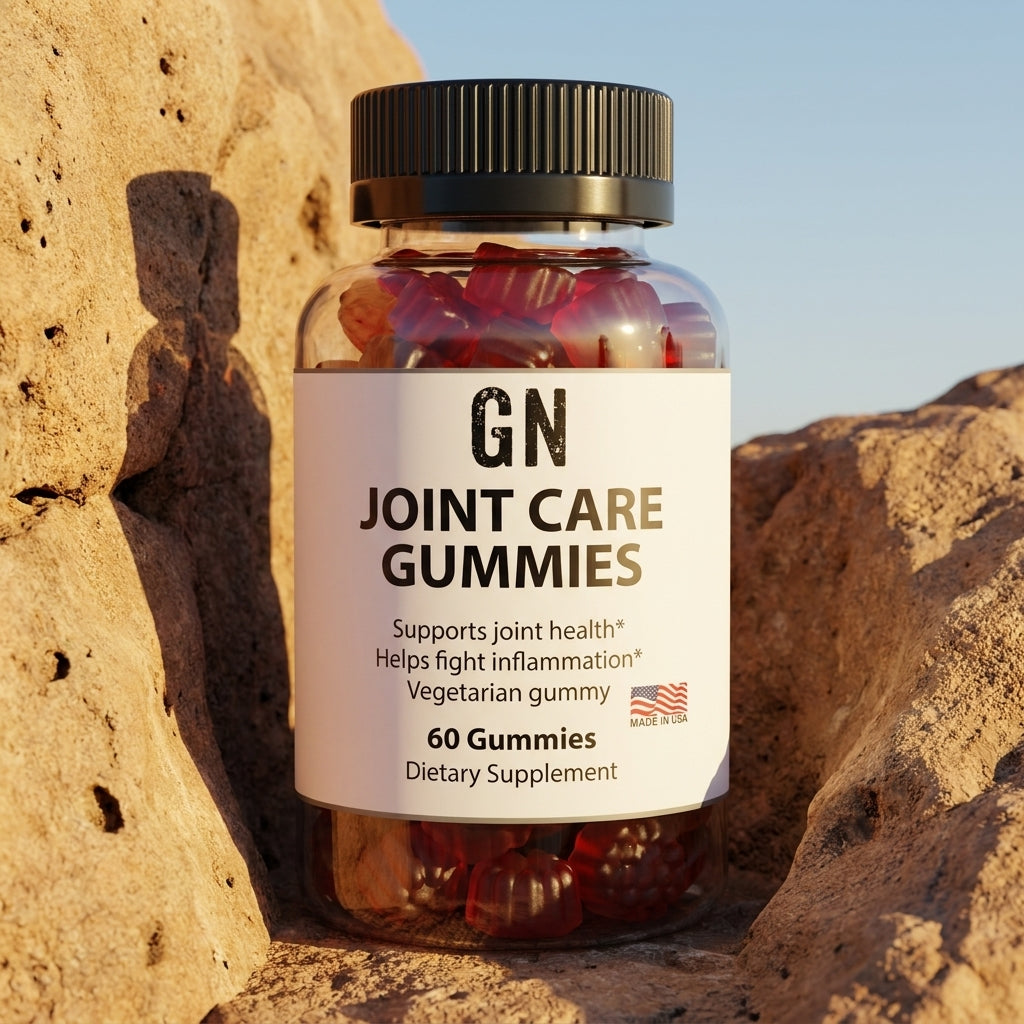 JOINT CARE GUMMIES – 99.5% Purity | GetGN | Use the selected product image as the exact product identity and material reference, not as a composition to copy.