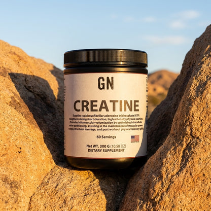 Micronized Creatine Monohydrate 300g – 99.5% Purity | GetGN | Use the selected product image as the exact product identity and material reference, not as a composition to copy.