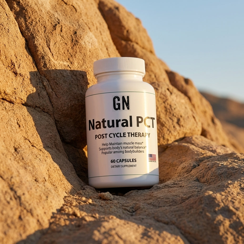 Natural PCT – 99.5% Purity | COA-Verified Hormone Support | GetGN | Use the selected product image as the exact product identity and material reference, not as a composition to copy.