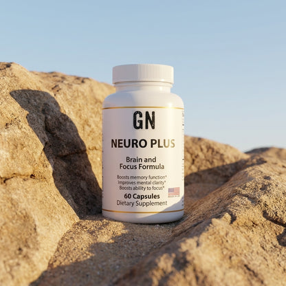 Neuro Plus Brain & Focus – 99.5% Purity | COA | GetGN | Use the selected product image as the exact product identity and material reference, not as a composition to copy.