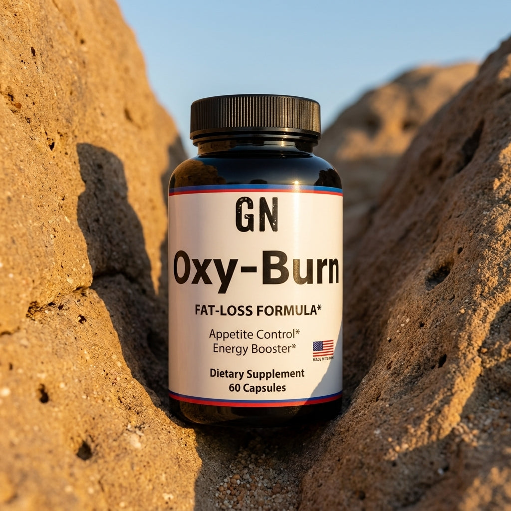Oxy Burn Thermogenic Fat Burner – 99.5% Purity | GetGN | Use the selected product image as the exact product identity and material reference, not as a composition to copy.
