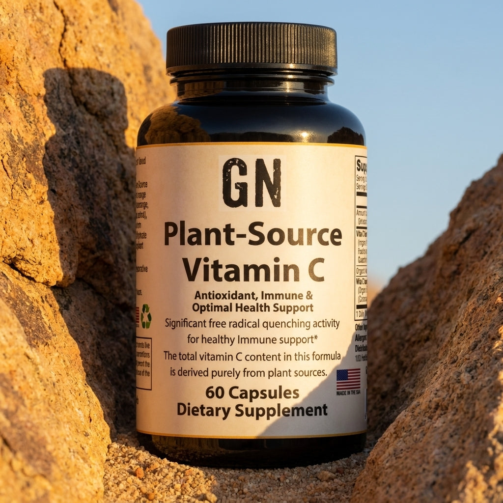 Plant-Source Vitamin C Organic Fruit Blend – 99.5% | GetGN | Use the selected product image as the exact product identity and material reference, not as a composition to copy.