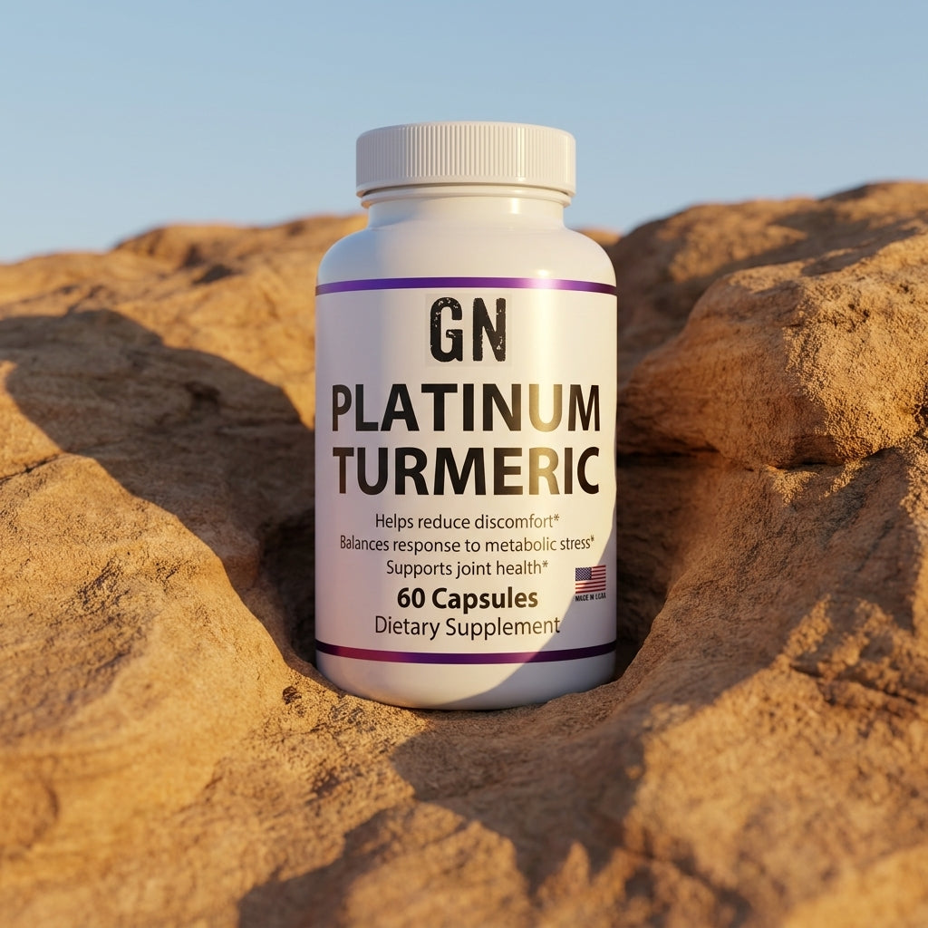 Platinum Turmeric Joint Plus – 99.6% Purity | GetGN | Use the selected product image as the exact product identity and material reference, not as a composition to copy.