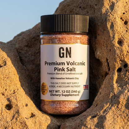Premium Volcanic Pink Salt 12oz – Trace Minerals | GetGN | Use the selected product image as the exact product identity and material reference, not as a composition to copy.