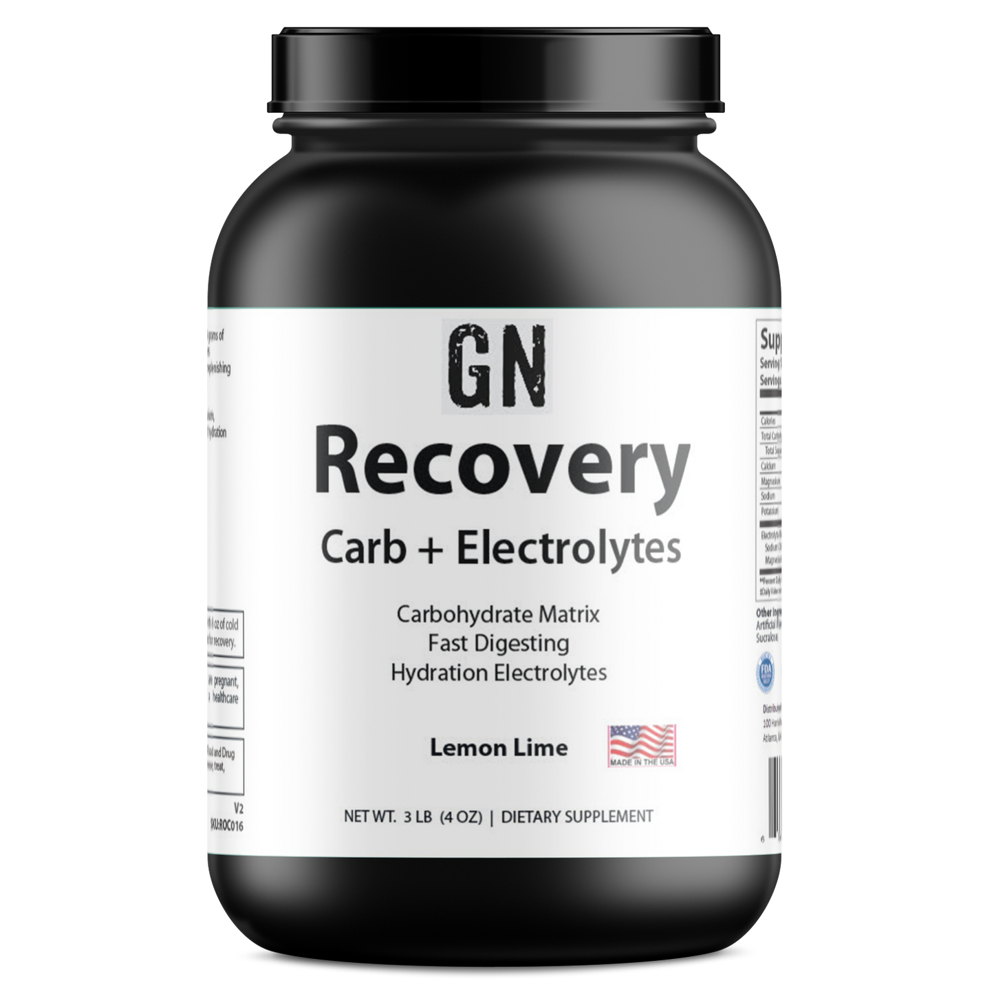 Whey protein powder container labeled 'GN Whey Armor' on a white background