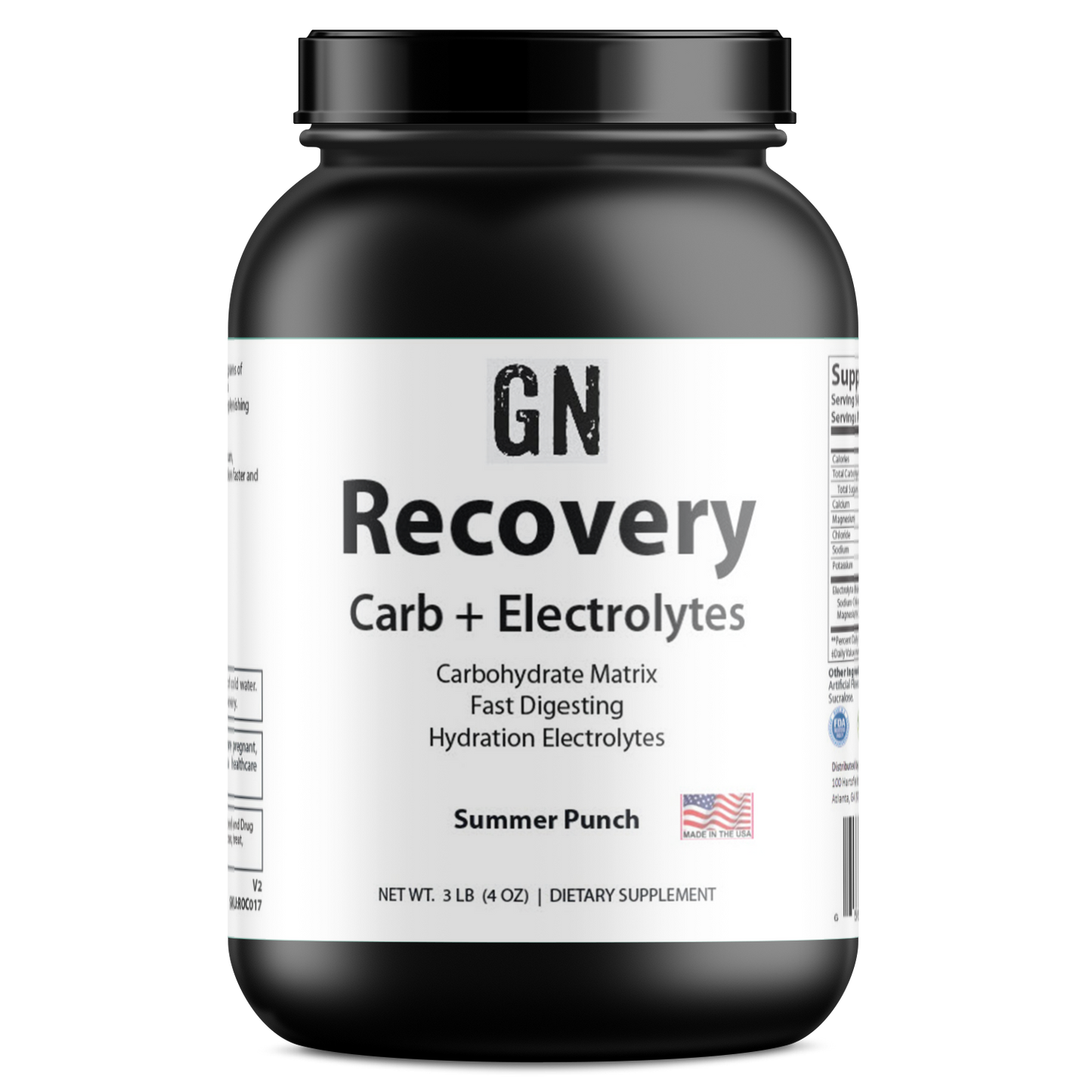 Whey protein powder container labeled 'GN Whey Armor' on a white background