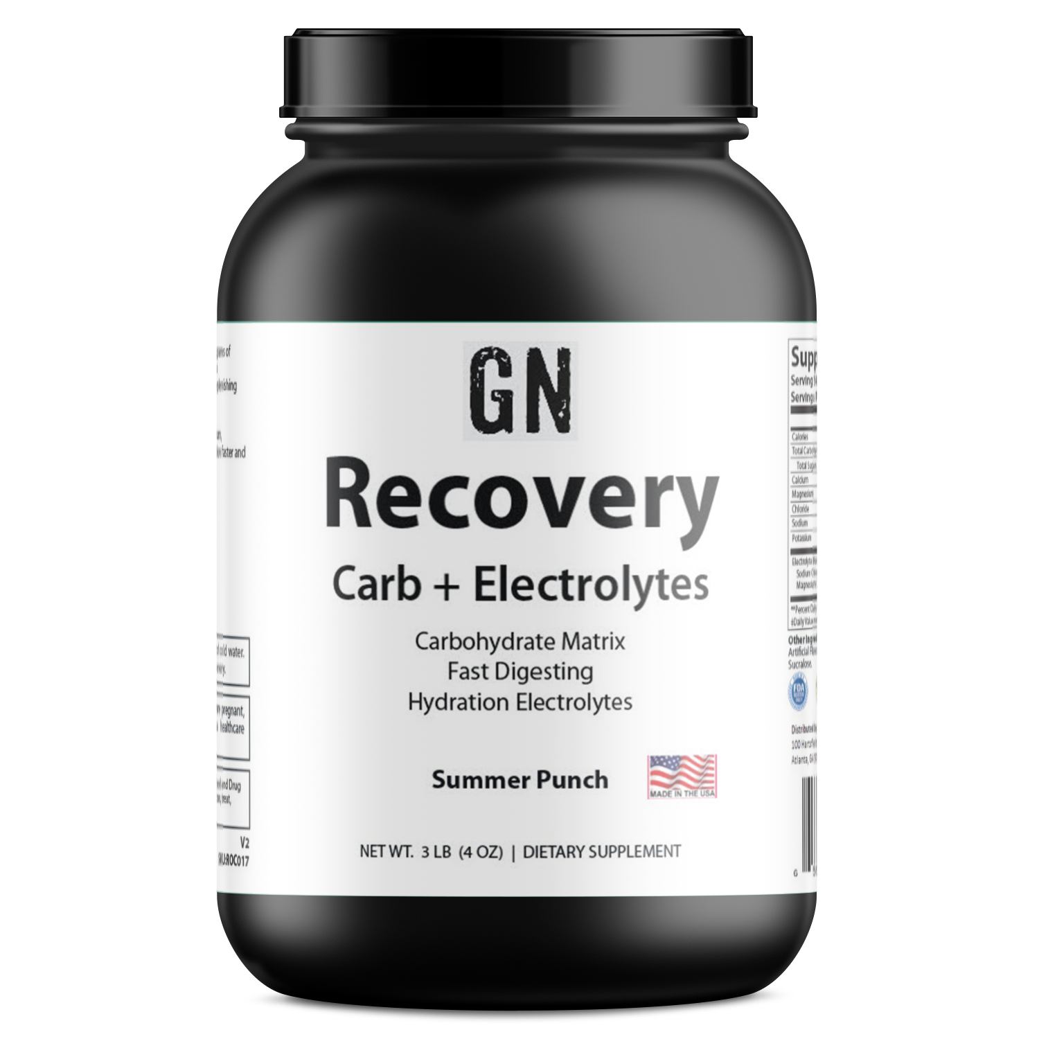 Whey protein powder container labeled 'GN Whey Armor' on a white background