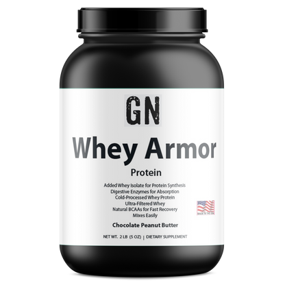 GN Whey Armor Protein powder container on a white background