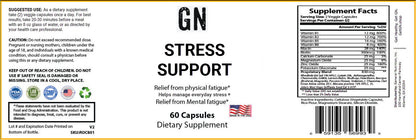 Supplement Label Stress Support Capsules
