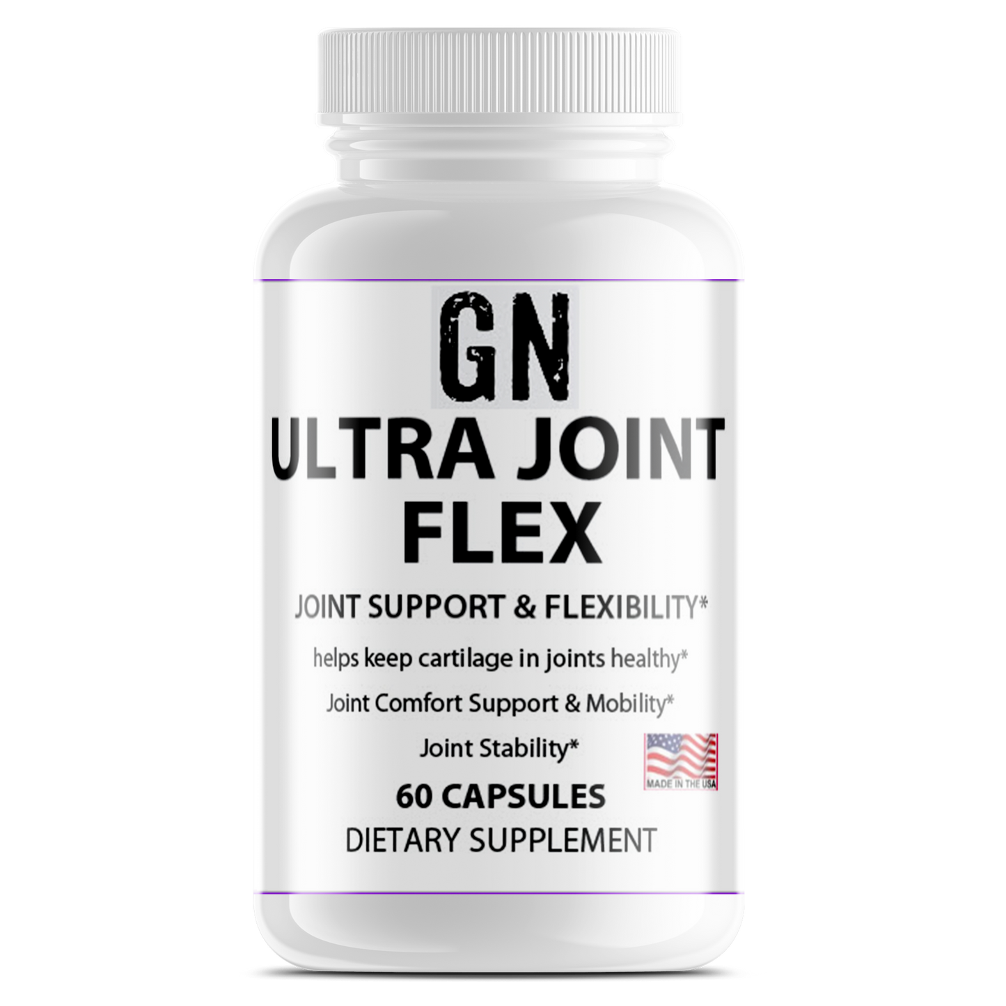 Supplement bottle labeled 'GN Ultra Joint Flex' on a white background