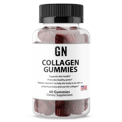 Bottle of GN Collagen Gummies on a white background