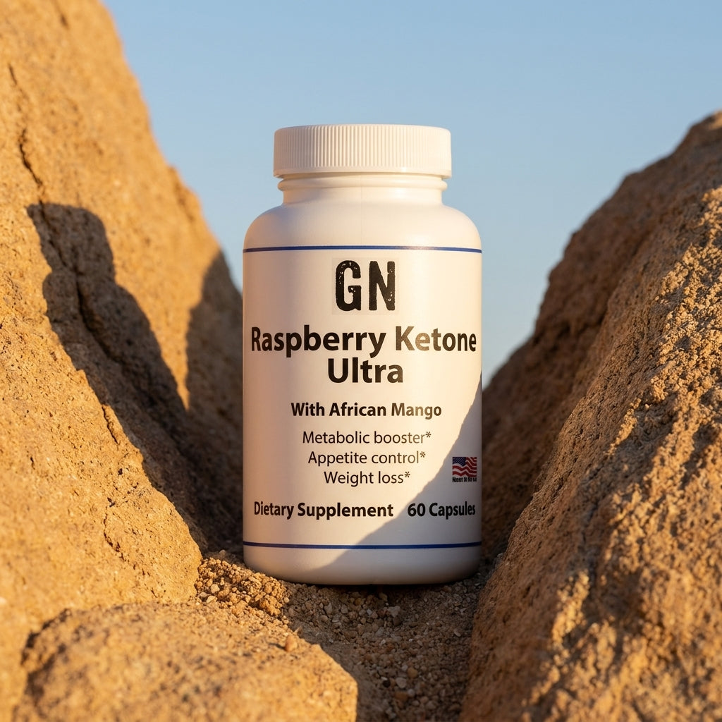 Raspberry Ketone Ultra Blend – 99.5% Purity | GetGN | Use the selected product image as the exact product identity and material reference, not as a composition to copy.