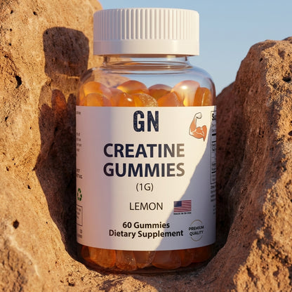 Super Creatine Gummies 1000mg – 99.5% Purity | GetGN | Use the selected product image as the exact product identity and material reference, not as a composition to copy.