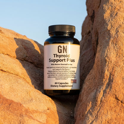Thyroid Support Plus – 99.5% Purity | COA-Verified | GetGN | Use the selected product image as the exact product identity and material reference, not as a composition to copy.