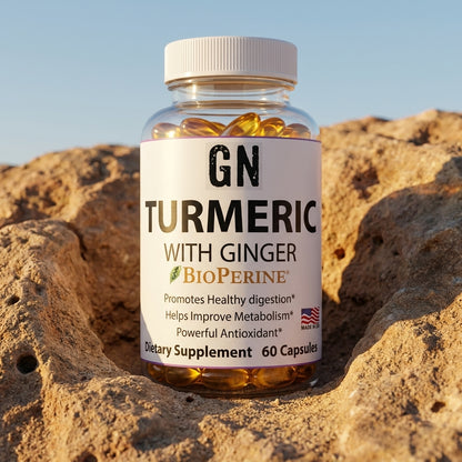 Turmeric & Ginger Complex – 99.5% Purity | COA | GetGN | Use the selected product image as the exact product identity and material reference, not as a composition to copy.