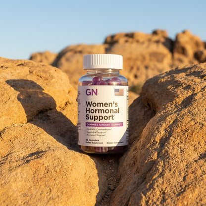 Women's Hormonal Gummies – 99.5% Purity | COA-Verified | GetGN | Use the selected product image as the exact product identity and material reference, not as a composition to copy.